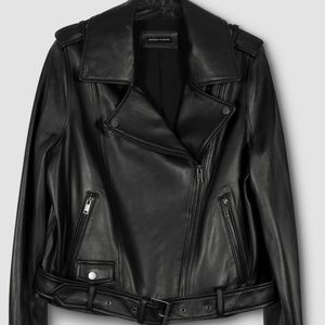 Universal Standard Leeron Leather Moto Jacket - Black Size L (22-24)